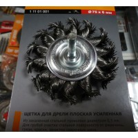 Щетка для дрели плоская усиленная Кратон O75 мм